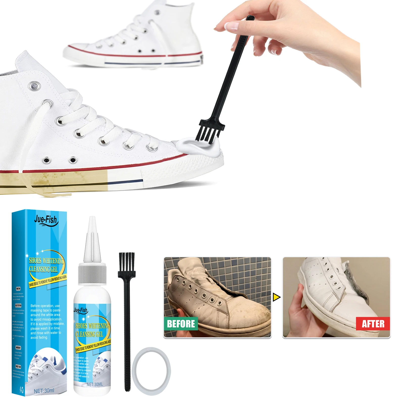 White Shoes Cleaning Gel Stain - Sneaker Cleaner recension och pris